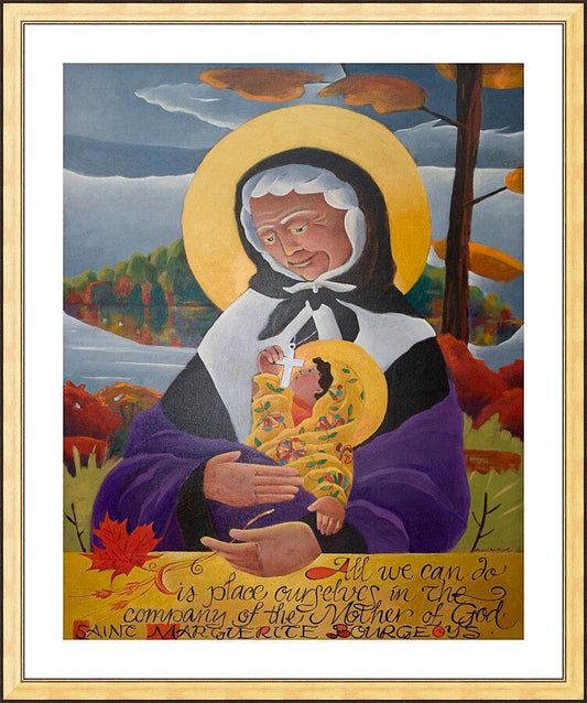 Wall Frame Gold, Matted - St. Marguerite Bourgeoys by M. McGrath