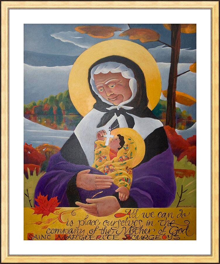 Wall Frame Gold, Matted - St. Marguerite Bourgeoys by Br. Mickey McGrath, OSFS - Trinity Stores