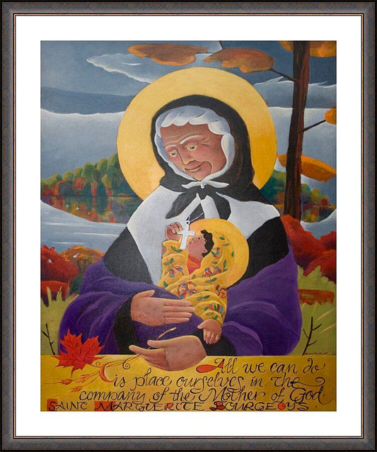 Wall Frame Espresso, Matted - St. Marguerite Bourgeoys by M. McGrath