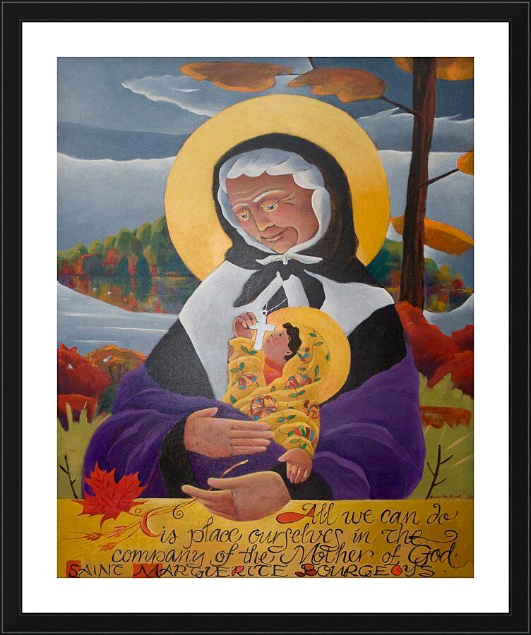 Wall Frame Black, Matted - St. Marguerite Bourgeoys by Br. Mickey McGrath, OSFS - Trinity Stores