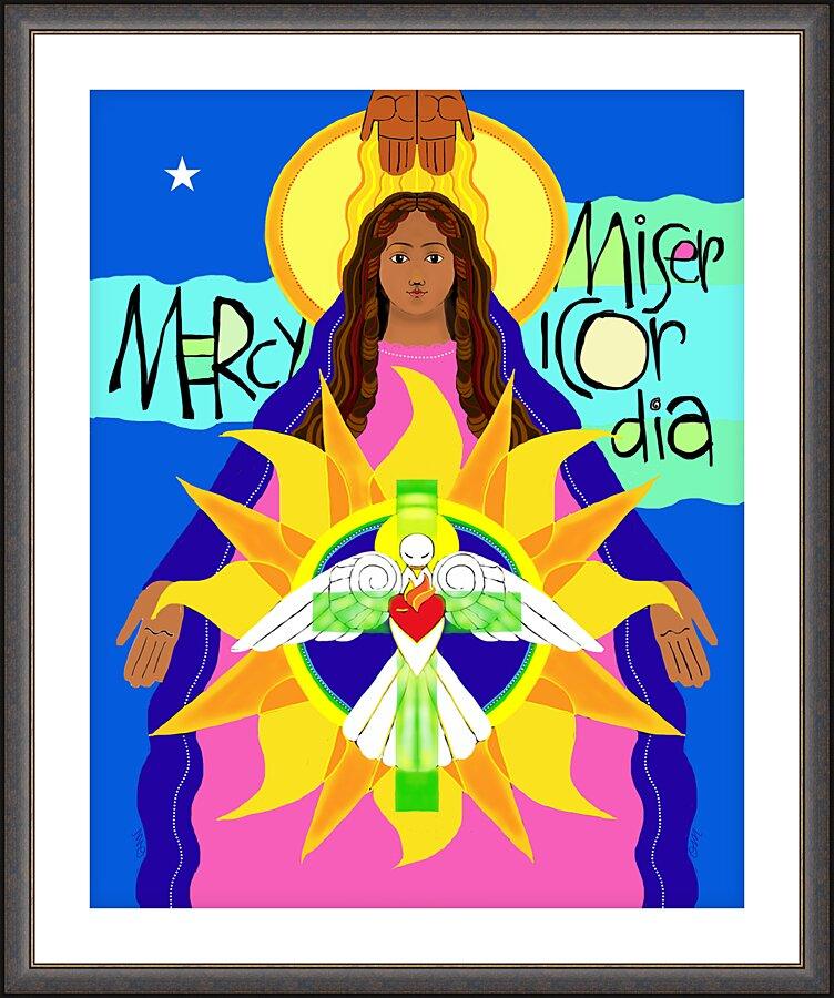 Wall Frame Espresso, Matted - Mother of Mercy by Br. Mickey McGrath, OSFS - Trinity Stores