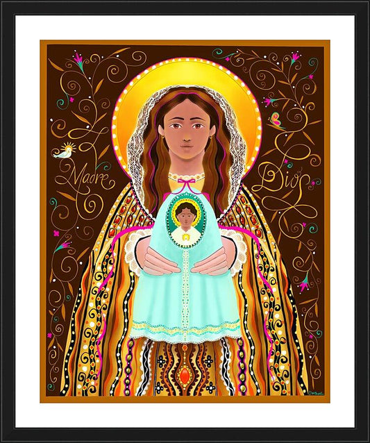 Wall Frame Black, Matted - Madre Dios by Br. Mickey McGrath, OSFS - Trinity Stores