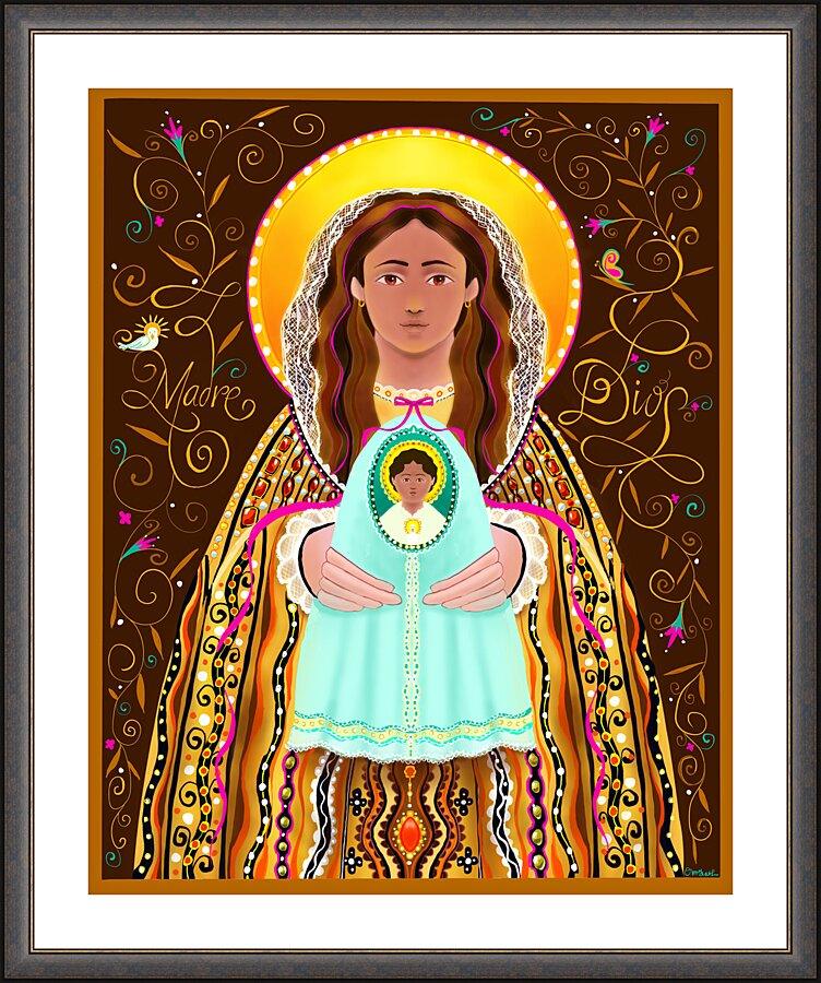 Wall Frame Espresso, Matted - Madre Dios by Br. Mickey McGrath, OSFS - Trinity Stores