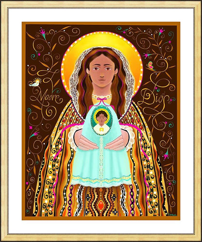 Wall Frame Gold, Matted - Madre Dios by Br. Mickey McGrath, OSFS - Trinity Stores