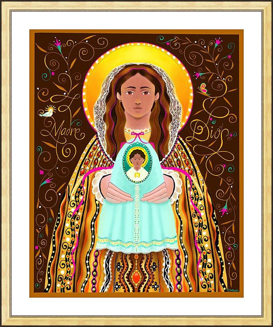 Wall Frame Gold, Matted - Madre Dios by Br. Mickey McGrath, OSFS - Trinity Stores