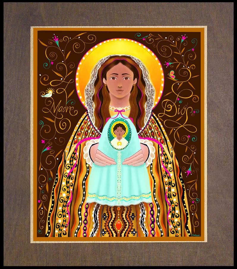 Madre Dios - Wood Plaque Premium by Br. Mickey McGrath, OSFS - Trinity Stores