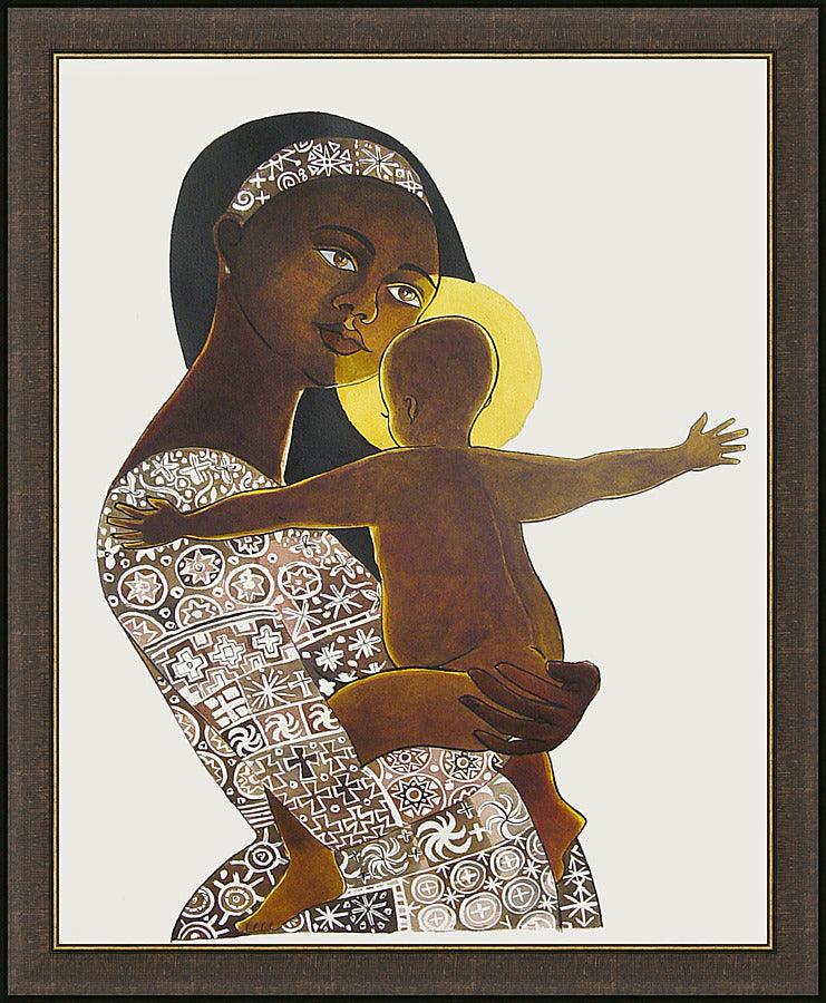 Wall Frame Espresso - Mary, Mother of God by Br. Mickey McGrath, OSFS - Trinity Stores