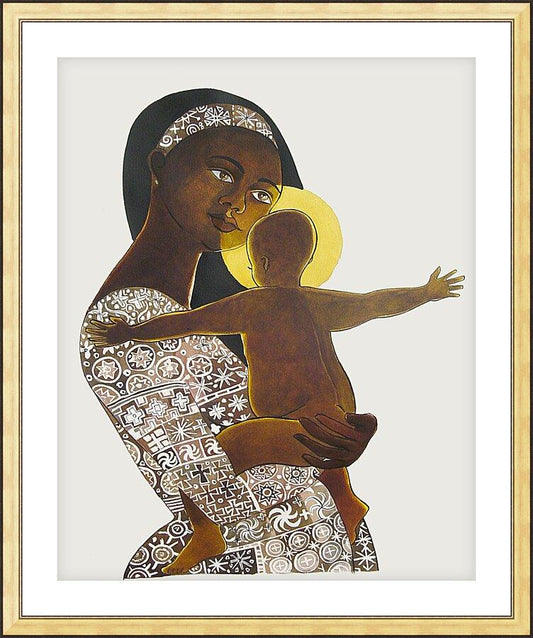 Wall Frame Gold, Matted - Mary, Mother of God by M. McGrath