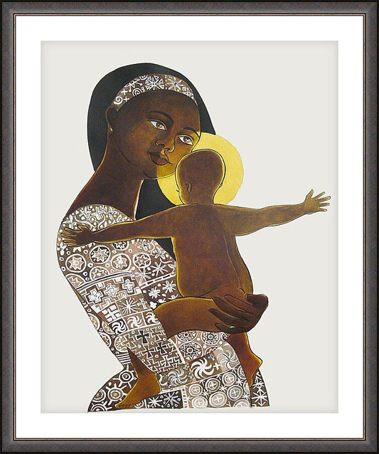Wall Frame Espresso, Matted - Mary, Mother of God by M. McGrath