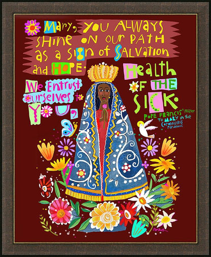 Wall Frame Espresso - Mary, Health of the Sick by M. McGrath