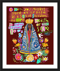 Wall Frame Black - Mary, Health of the Sick by M. McGrath