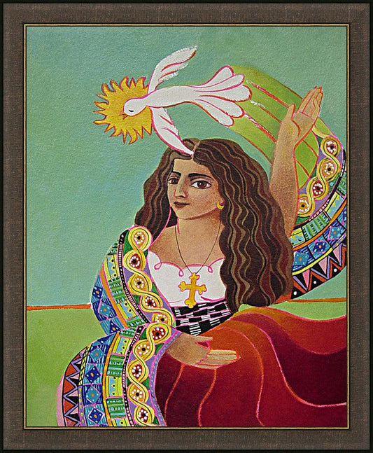 Wall Frame Espresso - St. Mary Magdalene and Holy Spirit by M. McGrath