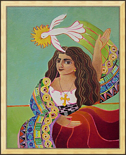 Wall Frame Gold - St. Mary Magdalene and Holy Spirit by M. McGrath