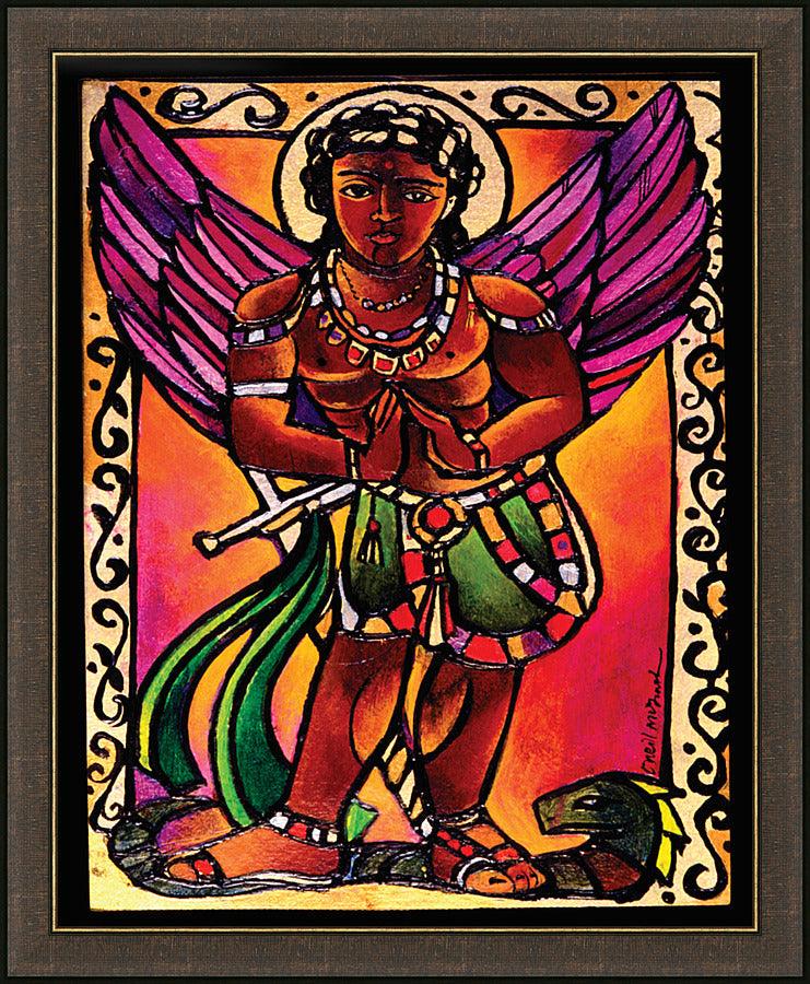 Wall Frame Espresso - St. Michael Archangel by Br. Mickey McGrath, OSFS - Trinity Stores