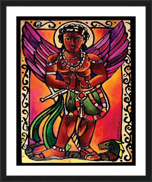 Wall Frame Black, Matted - St. Michael Archangel by M. McGrath