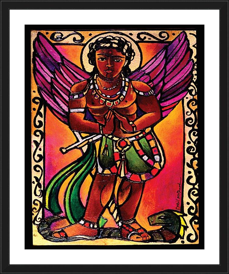 Wall Frame Black, Matted - St. Michael Archangel by Br. Mickey McGrath, OSFS - Trinity Stores