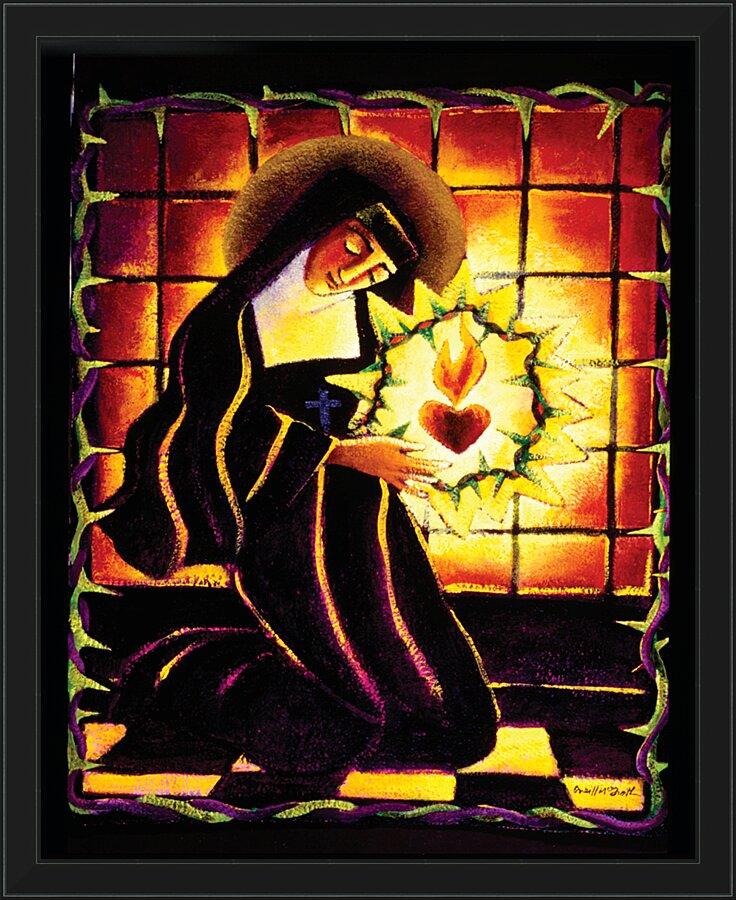 Wall Frame Black - St. Margaret Mary Alacoque by M. McGrath