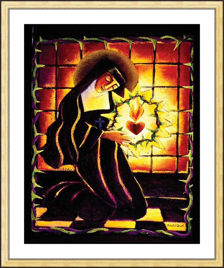 Wall Frame Gold, Matted - St. Margaret Mary Alacoque by M. McGrath