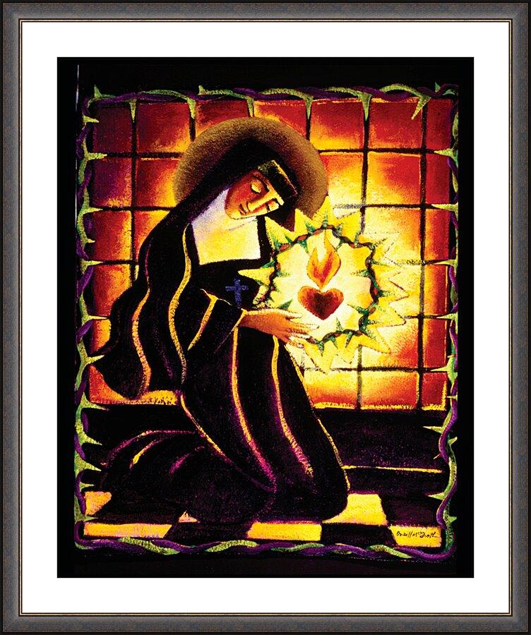 Wall Frame Espresso, Matted - St. Margaret Mary Alacoque by M. McGrath