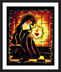 Wall Frame Black - St. Margaret Mary Alacoque by M. McGrath