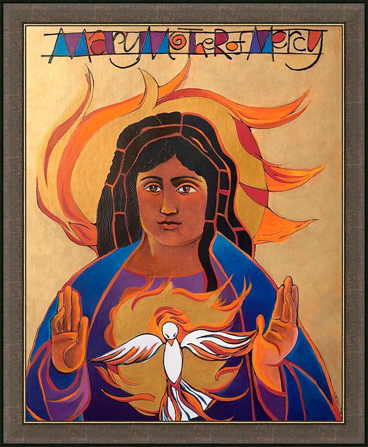Wall Frame Espresso - Mary Mother of Mercy by Br. Mickey McGrath, OSFS - Trinity Stores