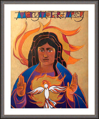 Wall Frame Espresso - Mary Mother of Mercy by M. McGrath