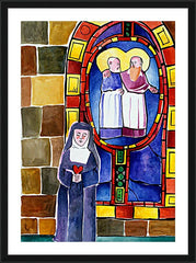 Wall Frame Black - St. Margaret Mary Alacoque at Window by M. McGrath