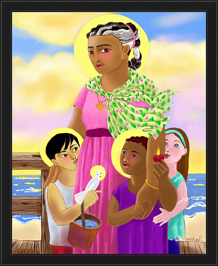 Wall Frame Black - St. Martha by M. McGrath