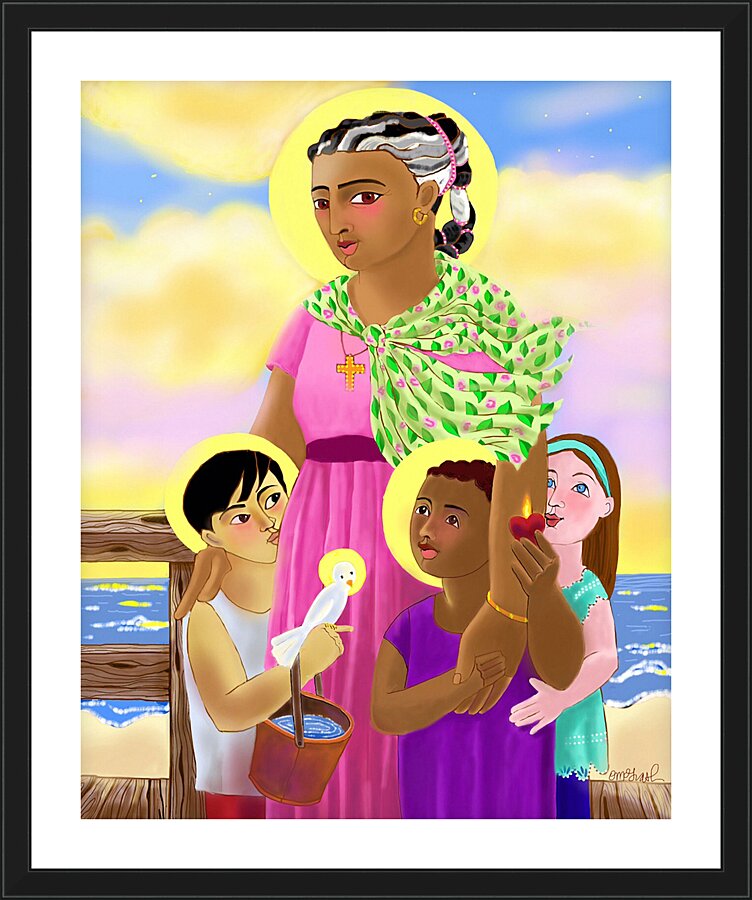 Wall Frame Black, Matted - St. Martha by M. McGrath