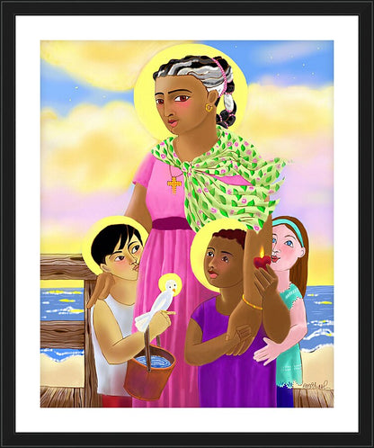 Wall Frame Black, Matted - St. Martha by M. McGrath