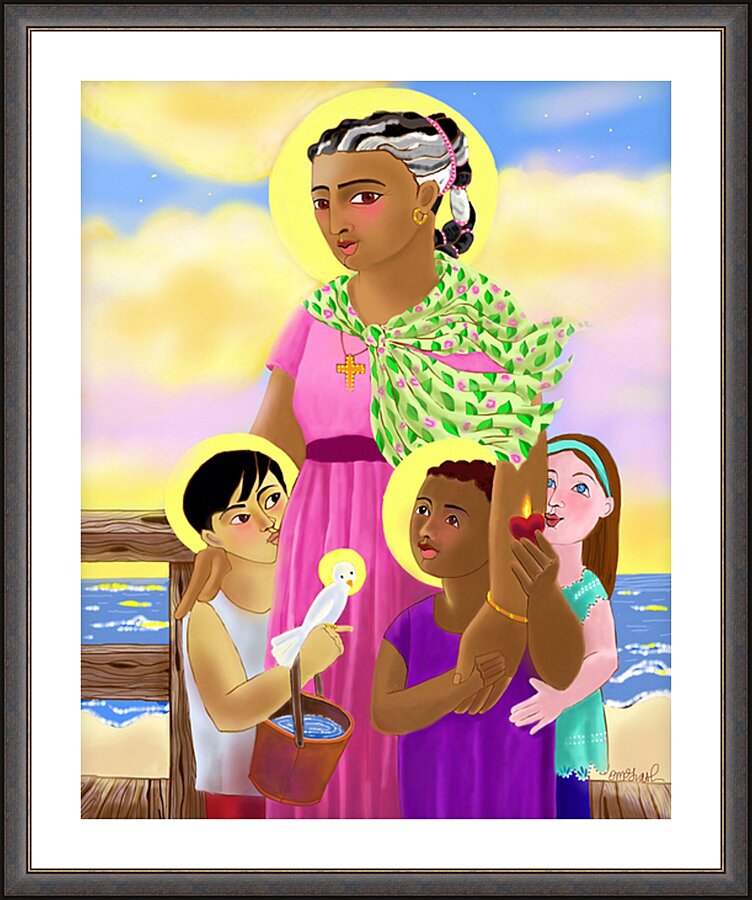 Wall Frame Espresso, Matted - St. Martha by M. McGrath