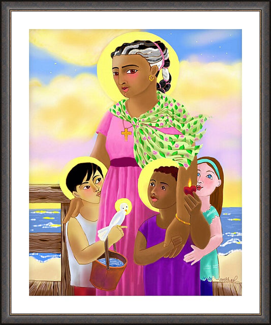 Wall Frame Espresso, Matted - St. Martha by M. McGrath