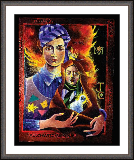 Wall Frame Espresso, Matted - Madonna of the Holocaust by M. McGrath