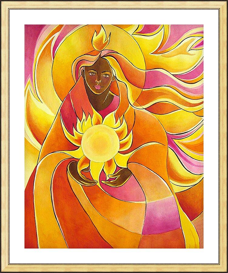 Wall Frame Gold, Matted - Mary, Our Lady of Light by Br. Mickey McGrath, OSFS - Trinity Stores