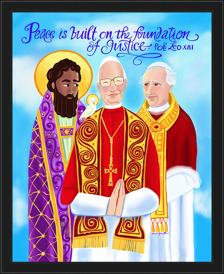 Wall Frame Black - Peace is Built of the Foundation of Justice by M. McGrath
