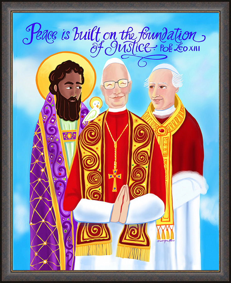 Wall Frame Espresso - Peace is Built of the Foundation of Justice by M. McGrath
