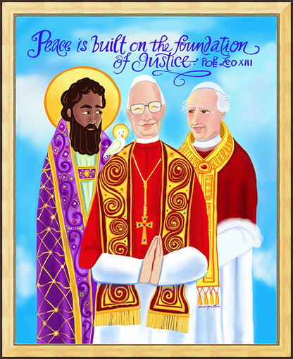 Wall Frame Gold - Peace is Built of the Foundation of Justice by M. McGrath
