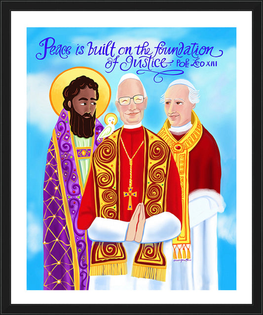 Wall Frame Black - Peace is Built of the Foundation of Justice by M. McGrath