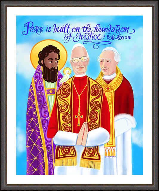 Wall Frame Espresso - Peace is Built of the Foundation of Justice by M. McGrath