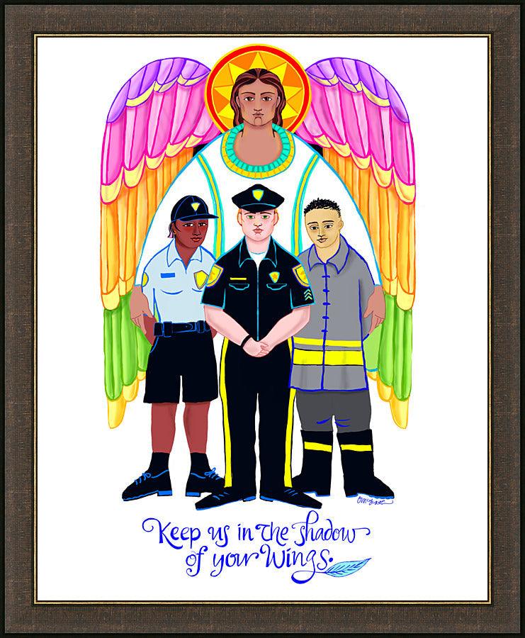 Wall Frame Espresso - St. Michael Archangel: Patron of Police and First Responders by Br. Mickey McGrath, OSFS - Trinity Stores