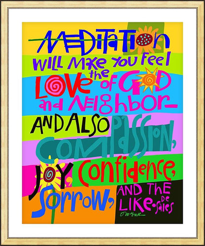 Wall Frame Gold, Matted - Meditation Will Make You Feel by Br. Mickey McGrath, OSFS - Trinity Stores