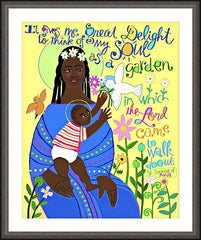 Wall Frame Espresso - My Soul is a Garden by M. McGrath