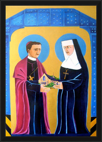 Wall Frame Black - Sts. John Neumann and Katharine Drexel by Br. Mickey McGrath, OSFS - Trinity Stores