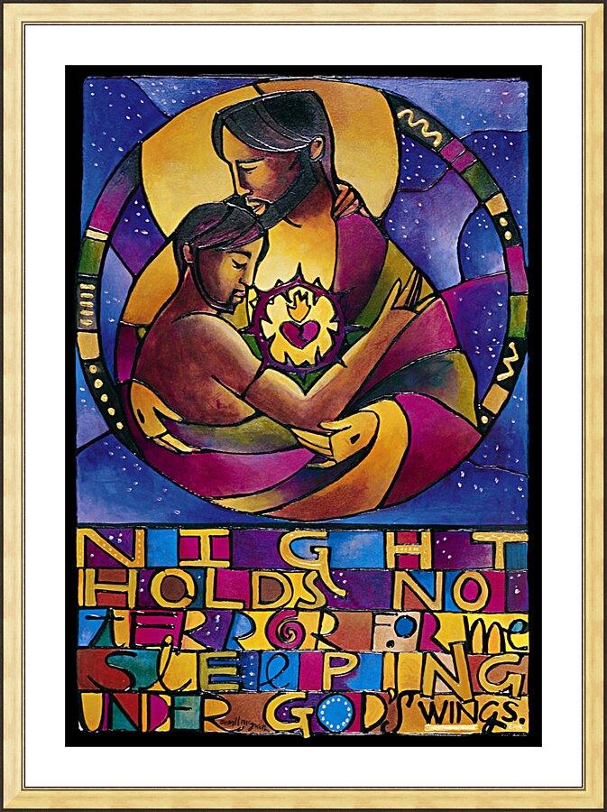 Wall Frame Gold, Matted - Night Holds No Terror by Br. Mickey McGrath, OSFS - Trinity Stores