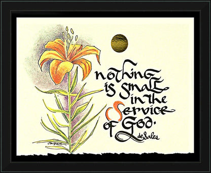 Wall Frame Black - Nothing is Small by Br. Mickey McGrath, OSFS - Trinity Stores