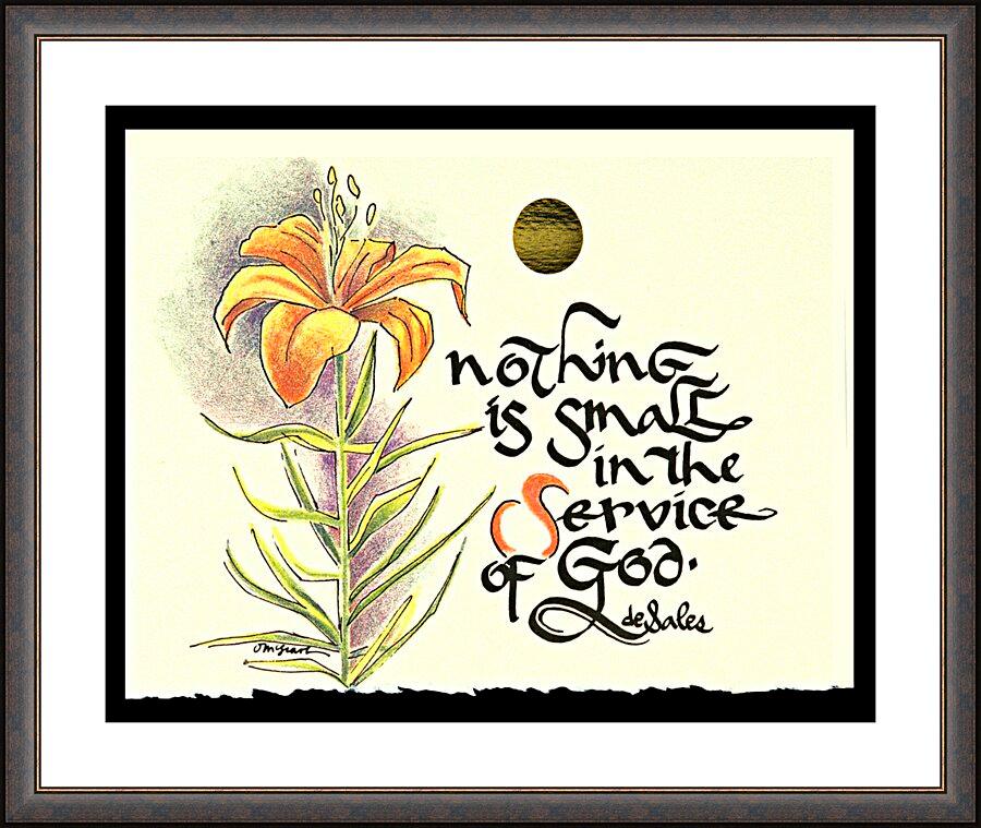 Wall Frame Espresso, Matted - Nothing is Small by Br. Mickey McGrath, OSFS - Trinity Stores