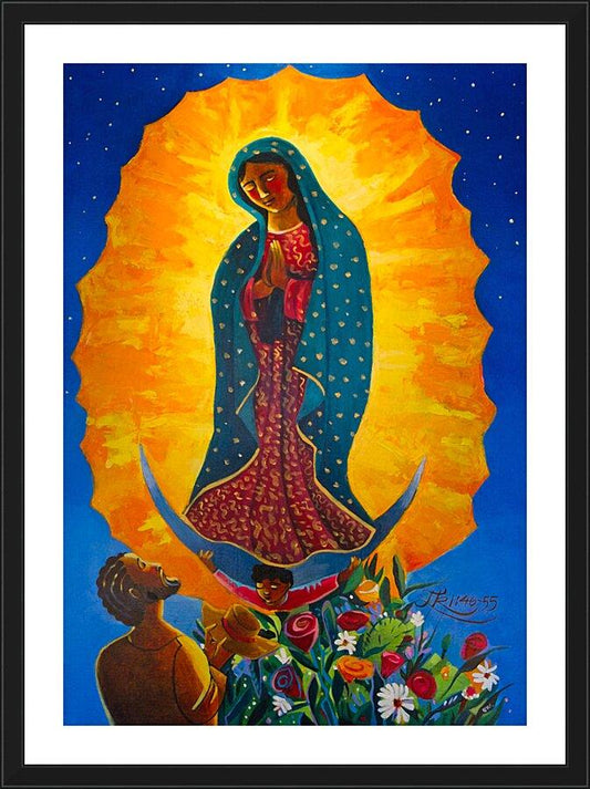Wall Frame Black, Matted - Our Lady of Guadalupe by M. McGrath