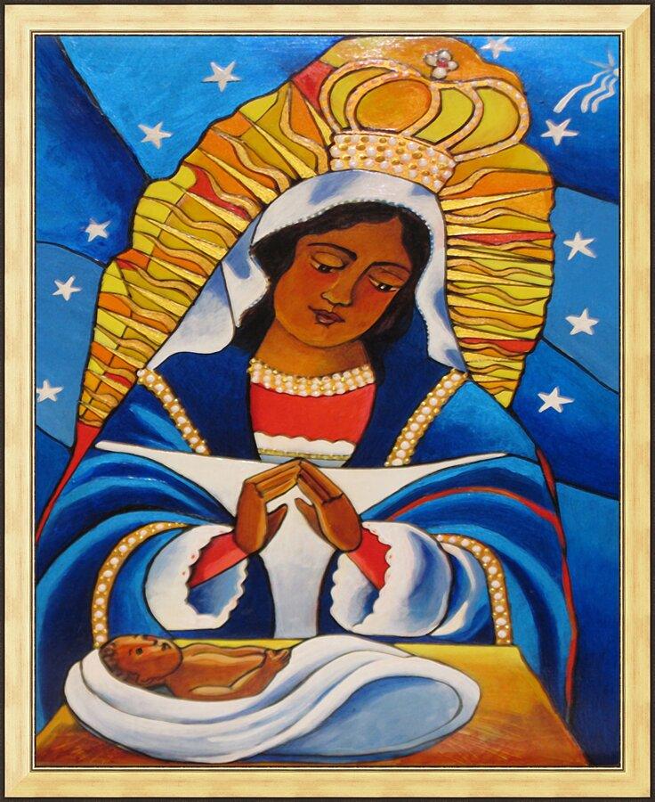 Wall Frame Gold - Our Lady of Altagracia by Br. Mickey McGrath, OSFS - Trinity Stores