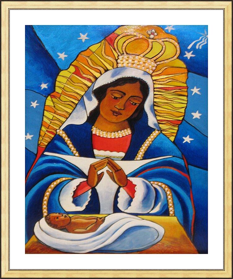 Wall Frame Gold, Matted - Our Lady of Altagracia by Br. Mickey McGrath, OSFS - Trinity Stores