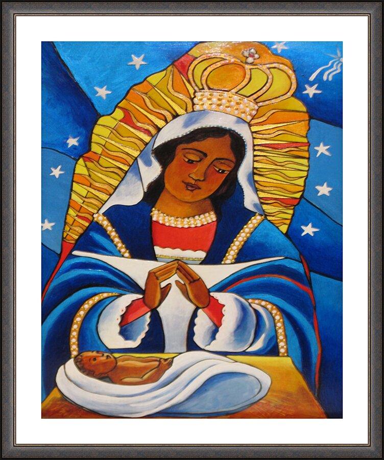 Wall Frame Espresso, Matted - Our Lady of Altagracia by Br. Mickey McGrath, OSFS - Trinity Stores